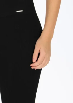 Ellen New York High Waist Rib Seamless Short Tights