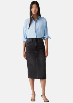 LEVI'S® HR BACK SLIT SKIRT RIVETING CL