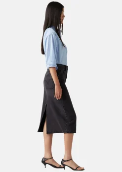 LEVI'S® HR BACK SLIT SKIRT RIVETING CL