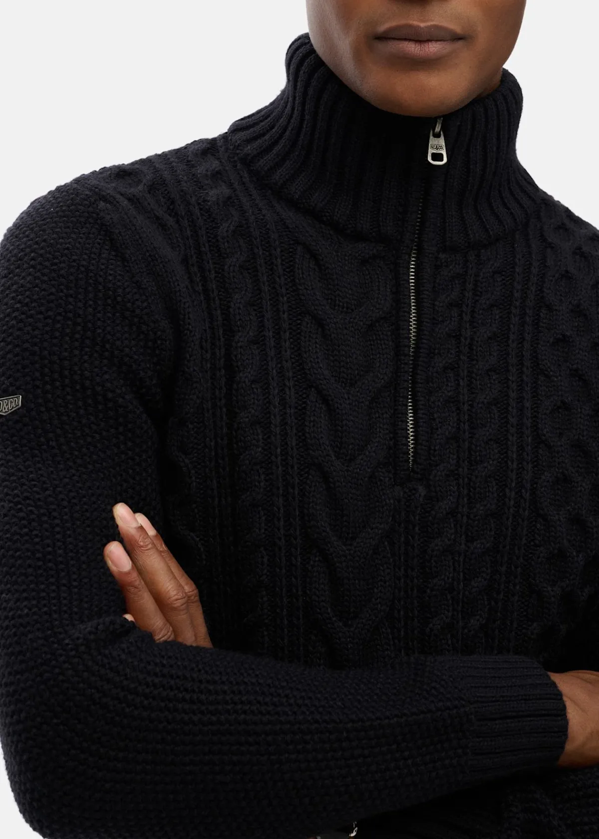 Superdry JACOB CABLE KNIT HALF ZIP
