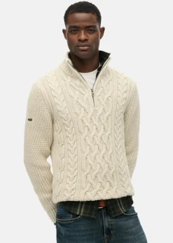 Superdry JACOB CABLE KNIT HALF ZIP