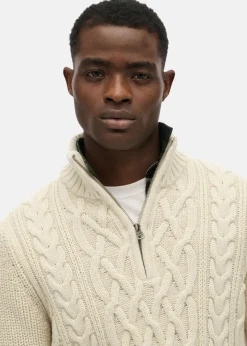 Superdry JACOB CABLE KNIT HALF ZIP