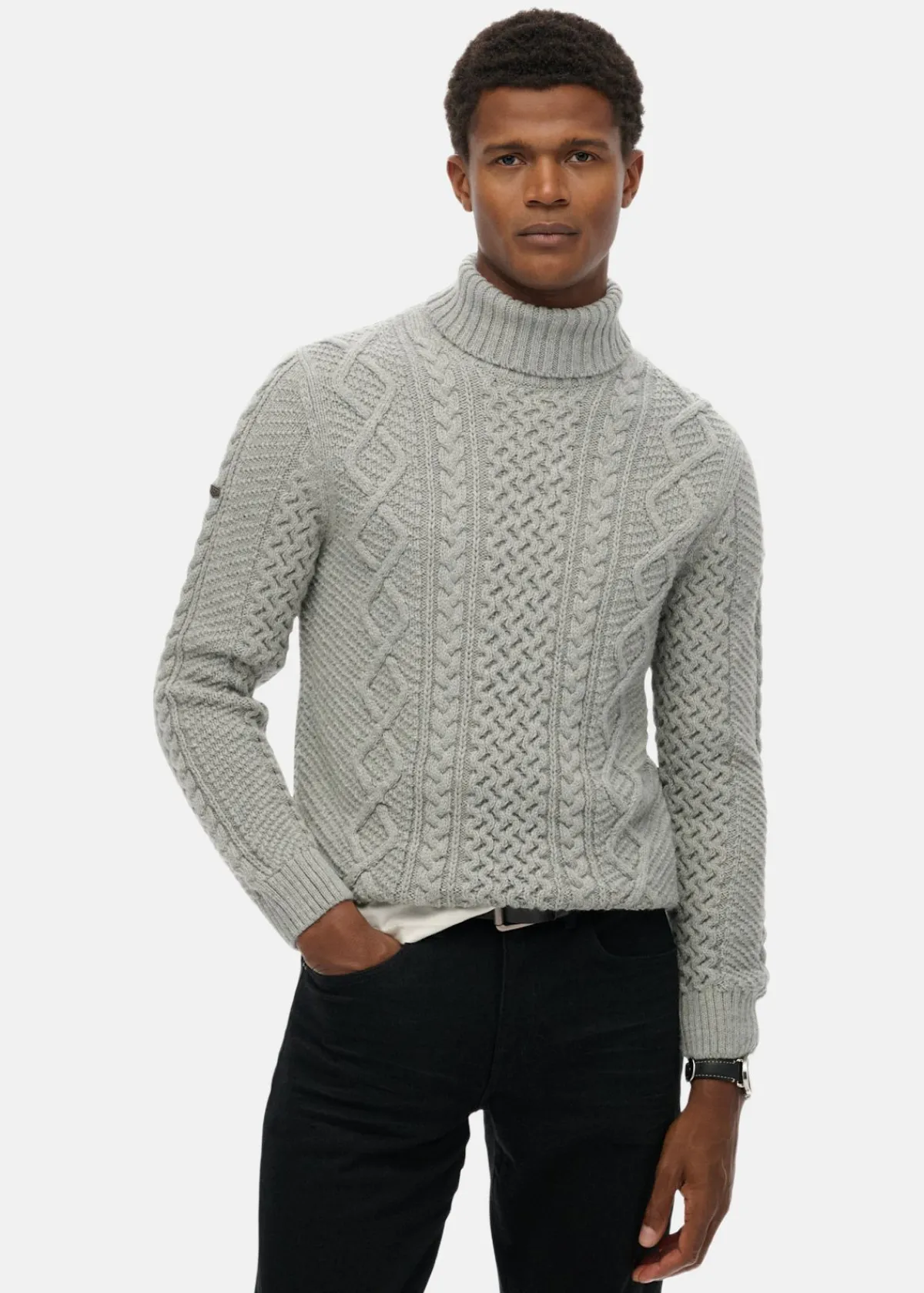 Superdry JACOB CABLE ROLL NECK JUMPER