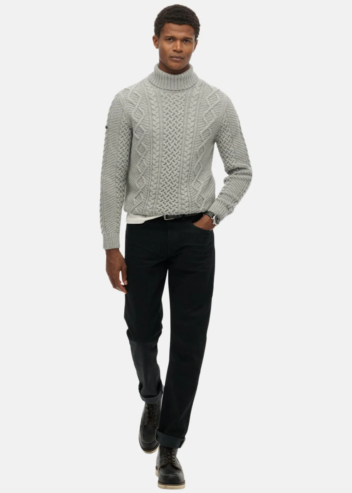 Superdry JACOB CABLE ROLL NECK JUMPER