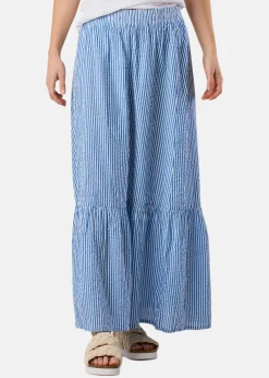 Seaside Marina Seersucker Long Skirt W