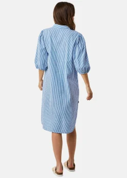 Seaside Marina Seersucker Oversized Shirt W