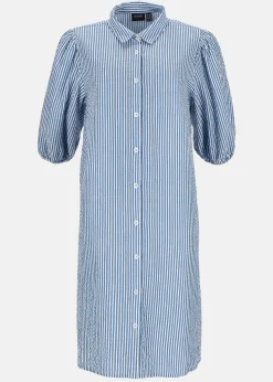 Seaside Marina Seersucker Oversized Shirt W