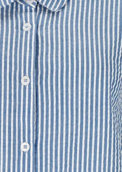 Seaside Marina Seersucker Oversized Shirt W