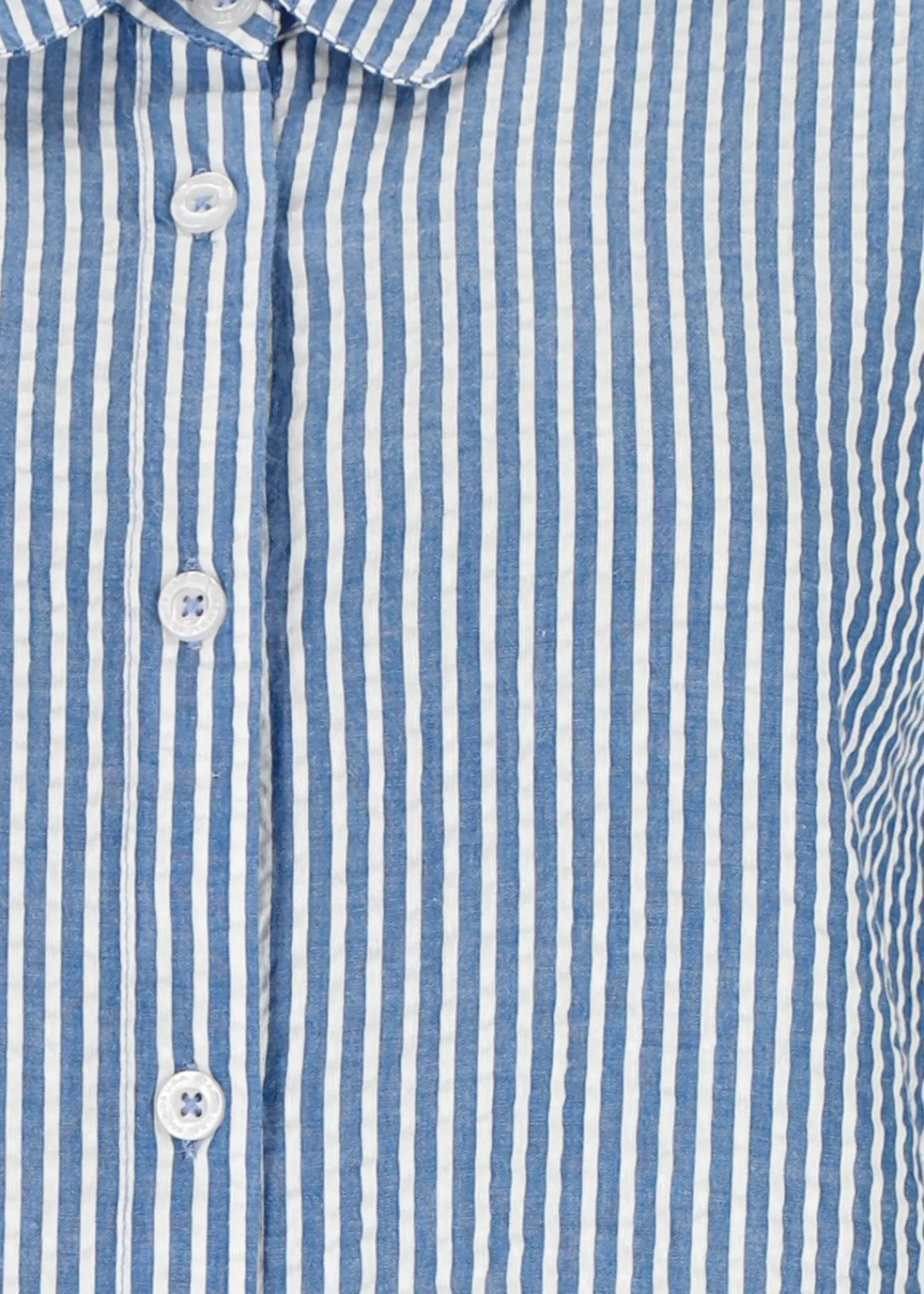 Seaside Marina Seersucker Oversized Shirt W